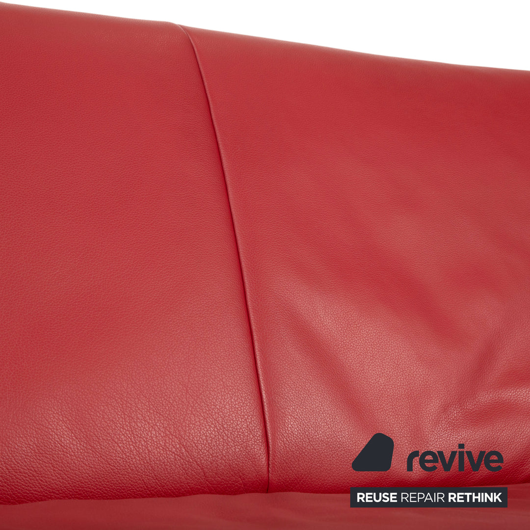 Koinor Rossini Leder Zweisitzer Rot manuelle Funktion Sofa Couch