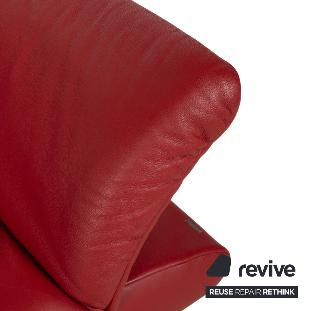 KOINOR Rossini Leather Two-Seater Red Manual Function Sofa Couch