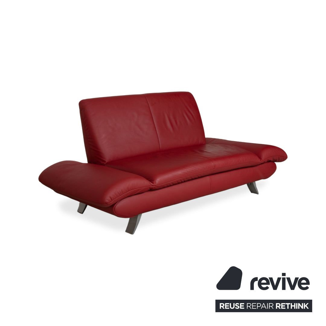 Koinor Rossini Leather Two Seater Red Manual Function Sofa Couch