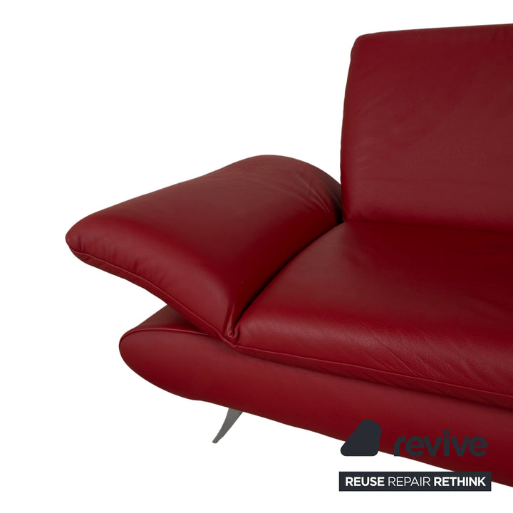 Koinor Rossini Leather Two Seater Red Manual Function Sofa Couch
