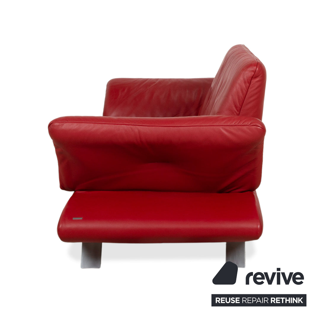 KOINOR Rossini Leather Two-Seater Red Manual Function Sofa Couch