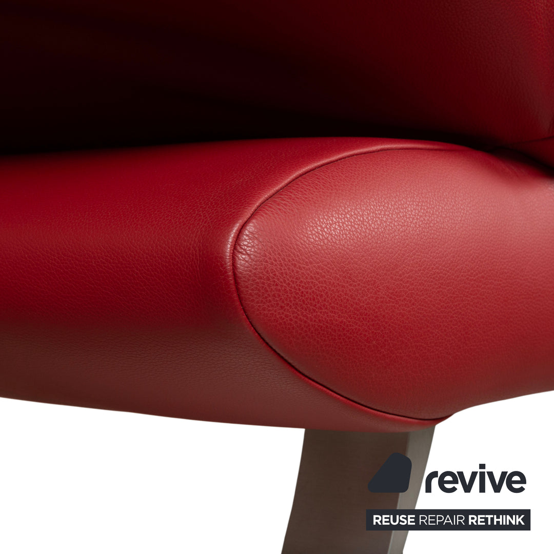Koinor Rossini lederen tweezitsbank rood handmatige functie bank couch