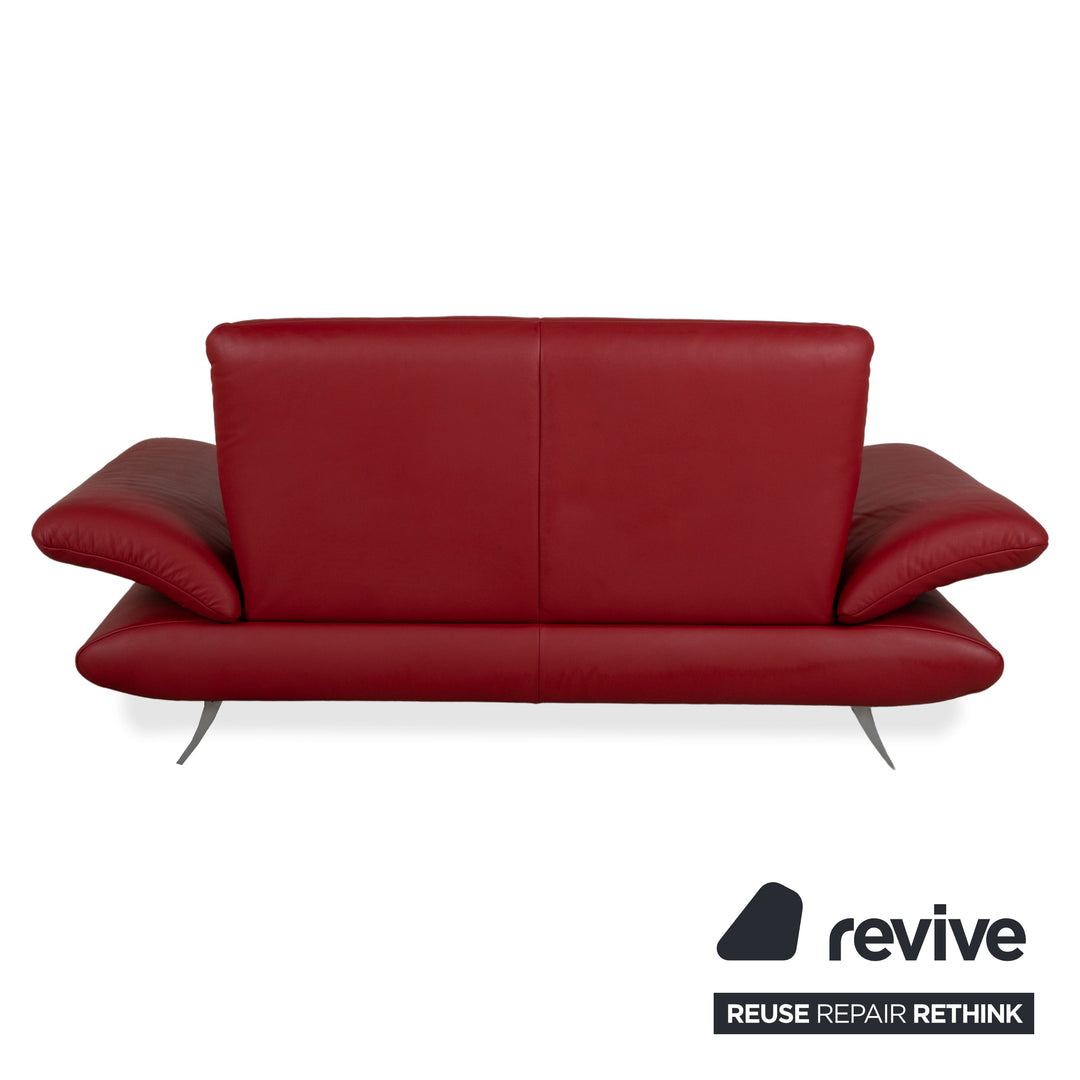 Koinor Rossini Leather Two Seater Red Manual Function Sofa Couch