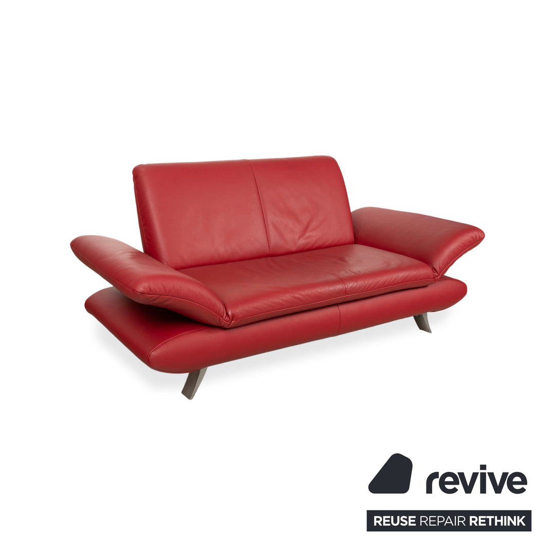 Koinor Rossini lederen tweezitsbank rood handmatige functie bank couch