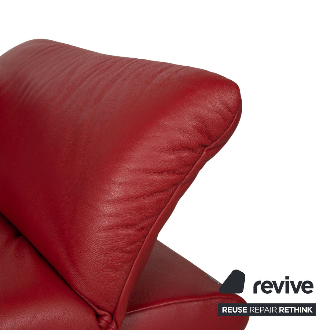 KOINOR Rossini Leather Two-Seater Red Manual Function Sofa Couch