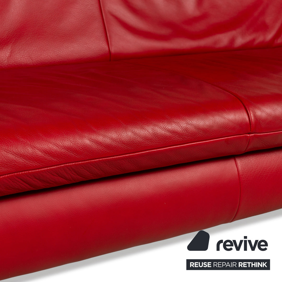 Koinor Rossini Leder Zweisitzer Rot manuelle Funktion Sofa Couch