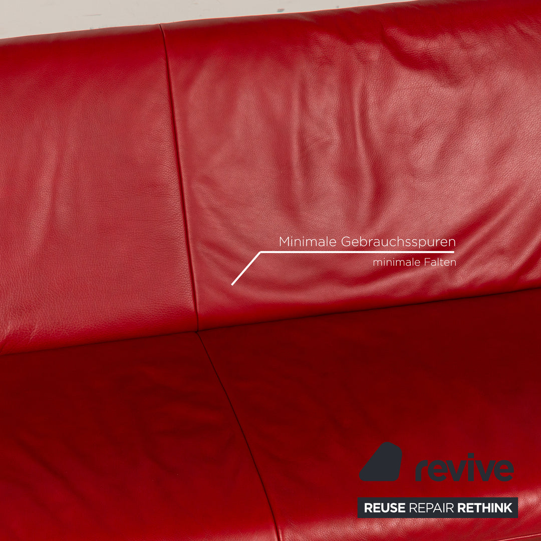 Koinor Rossini Leder Zweisitzer Rot manuelle Funktion Sofa Couch