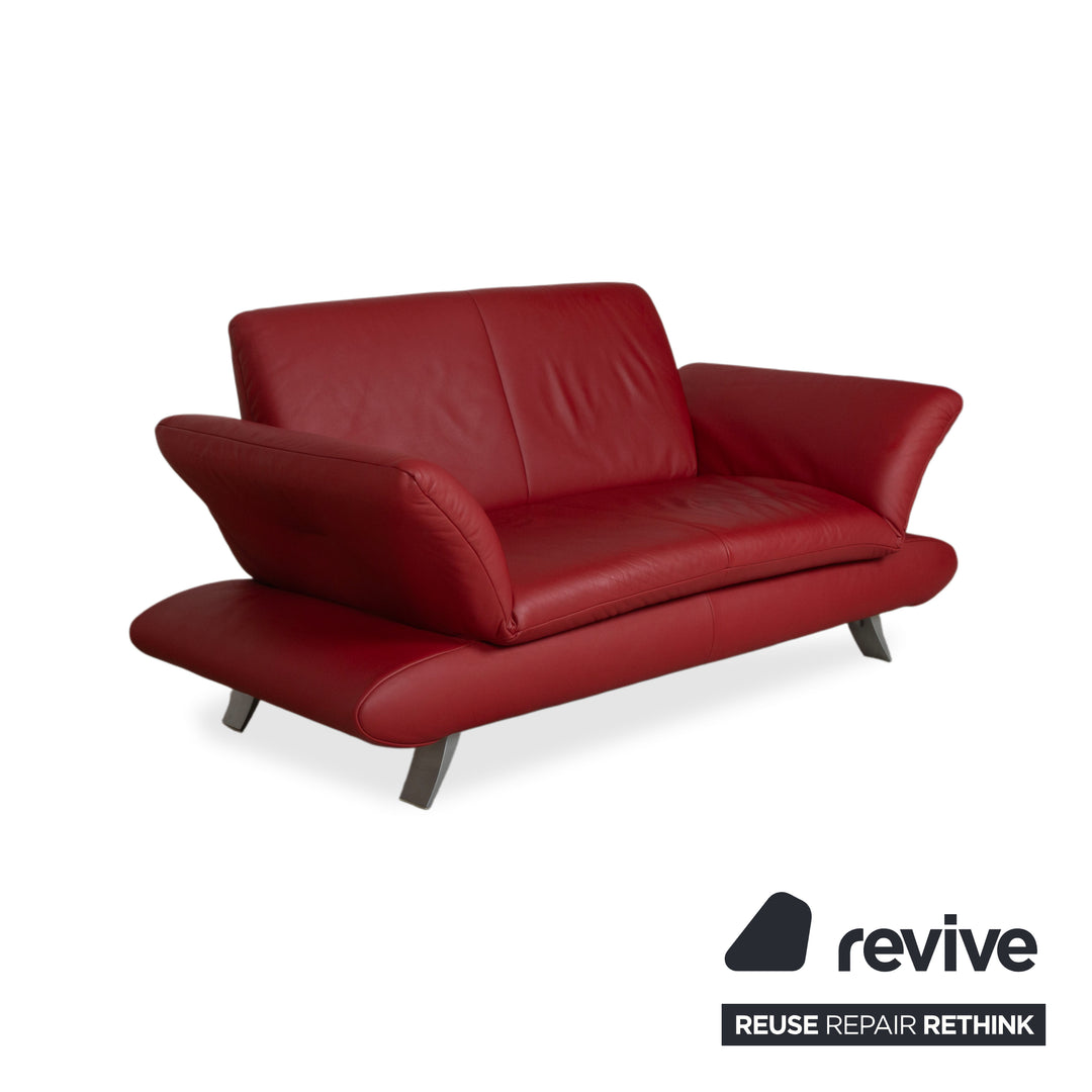 Koinor Rossini Leather Two Seater Red Manual Function Sofa Couch