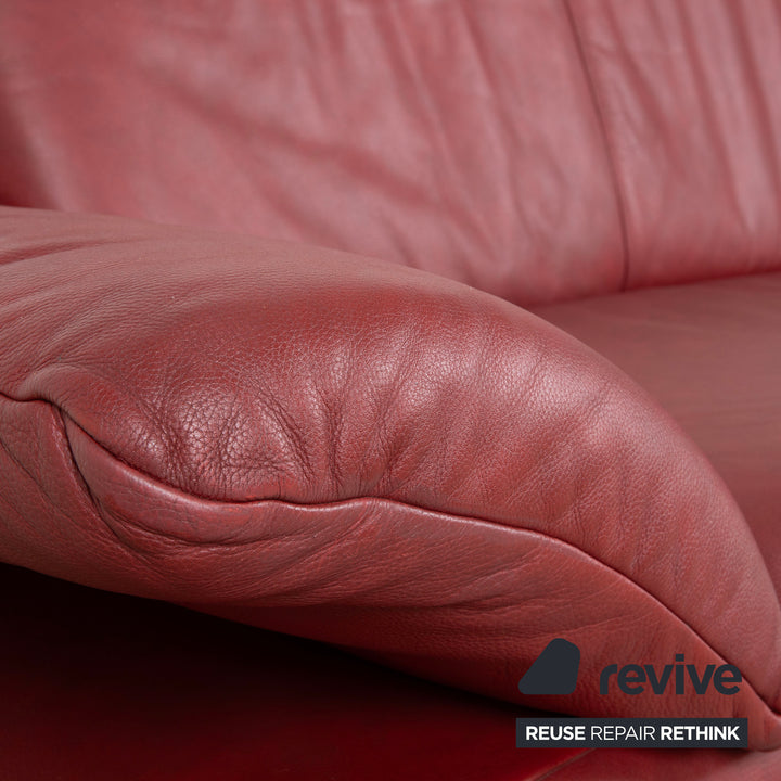 Koinor Rossini Leder Zweisitzer Rot Rubin manuelle Funktion Sofa Couch