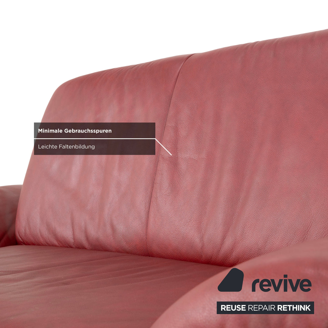 Koinor Rossini Leder Zweisitzer Rot Rubin manuelle Funktion Sofa Couch