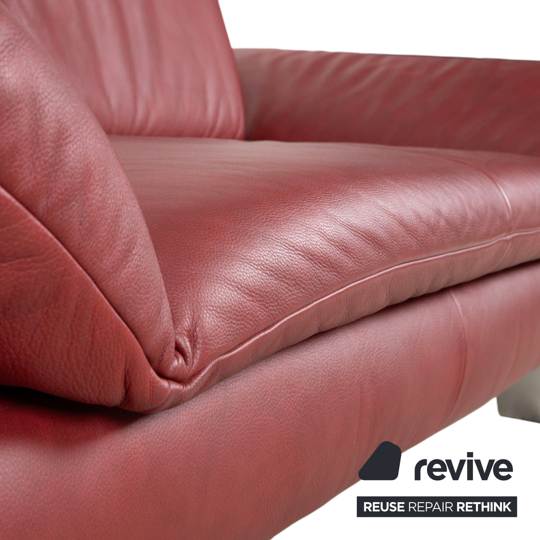 Koinor Rossini Leather Two-Seater Ruby Red Manual Function Sofa