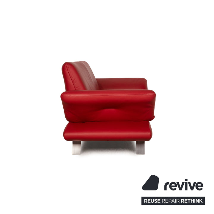 Koinor Rossini Leather Two Seater Red Sofa Couch