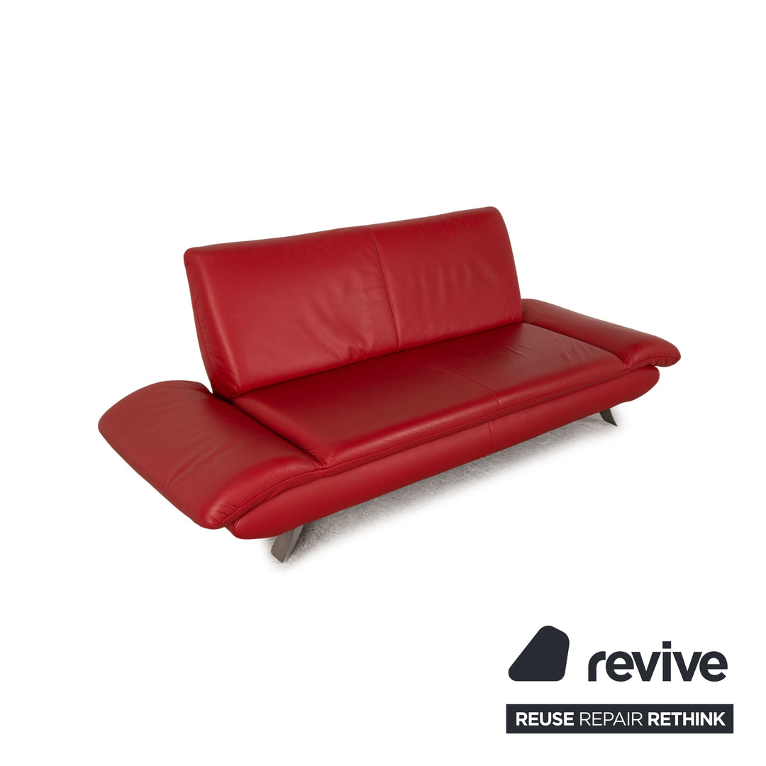 Koinor Rossini Leather Two Seater Red Sofa Couch