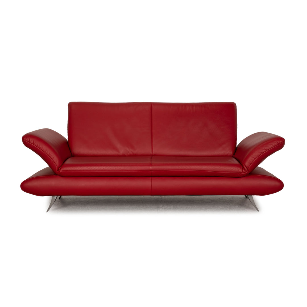Koinor Rossini Leather Two Seater Red Sofa Couch