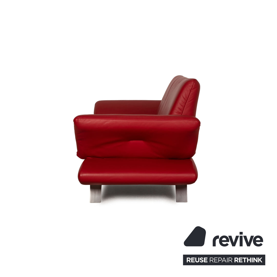 Koinor Rossini Leather Two Seater Red Sofa Couch