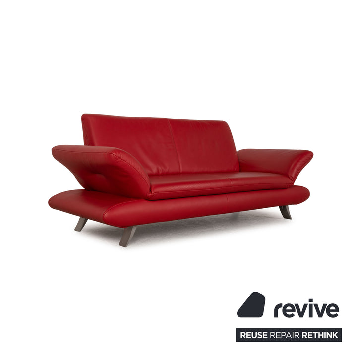 Koinor Rossini Leather Two Seater Red Sofa Couch