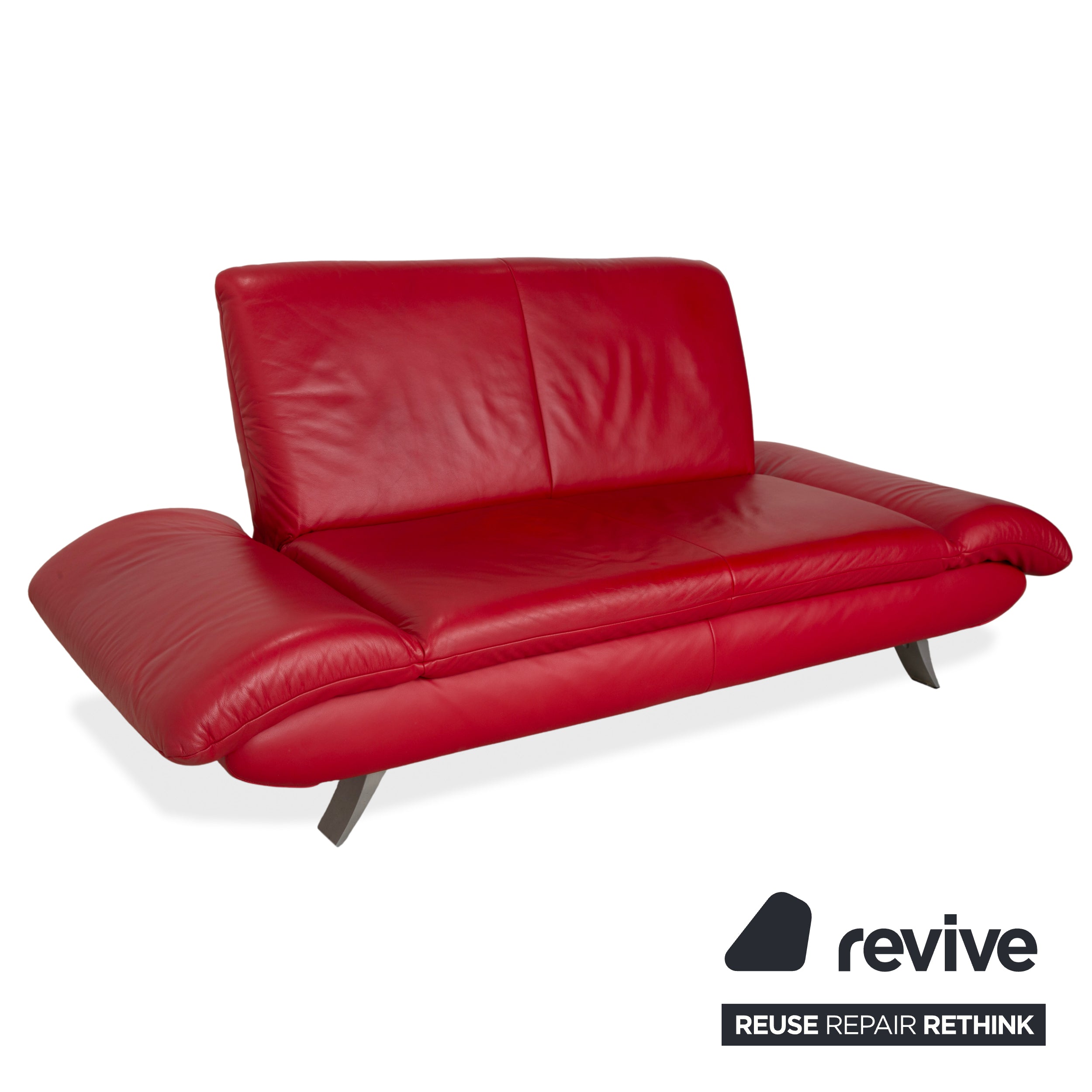 Koinor Rossini Leder Zweisitzer Rot Sofa Couch manuelle Funktion
