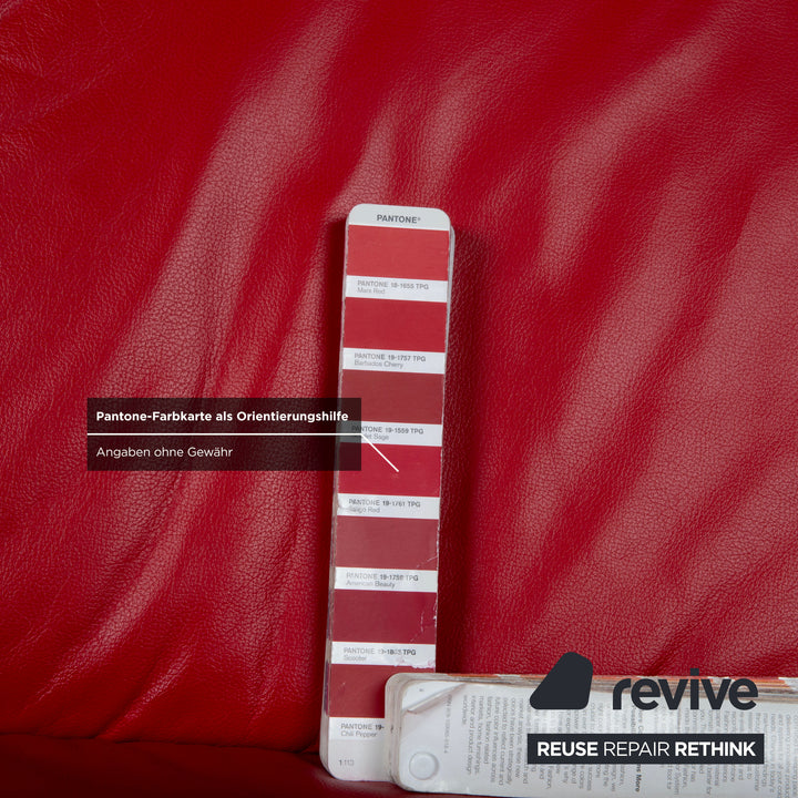 Koinor Rossini Leder Zweisitzer Rot Sofa Couch manuelle Funktion