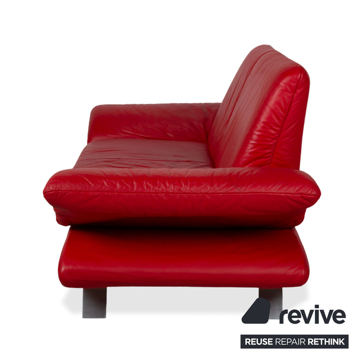 Koinor Rossini Leder Zweisitzer Rot Sofa Couch manuelle Funktion
