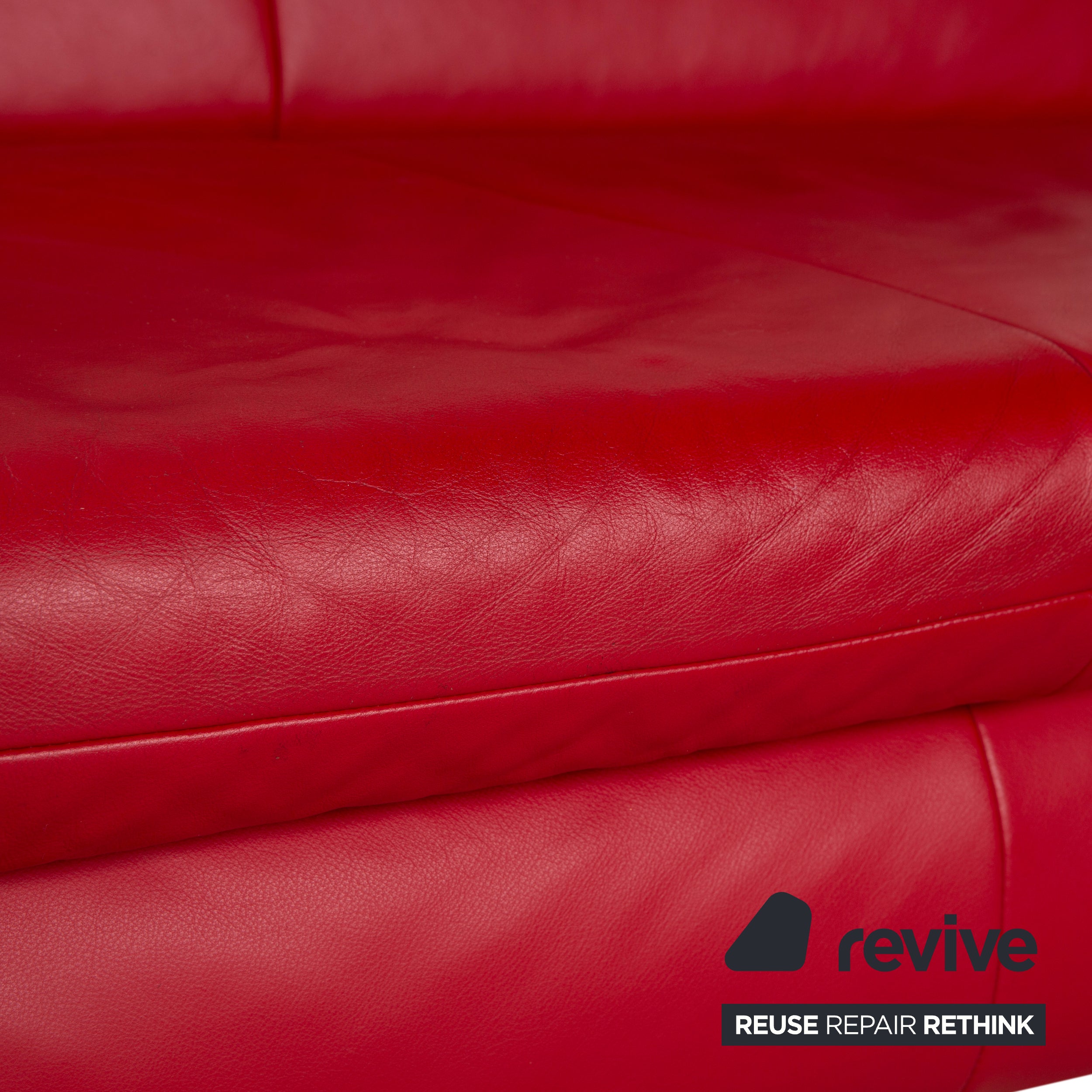 Koinor Rossini Leder Zweisitzer Rot Sofa Couch manuelle Funktion