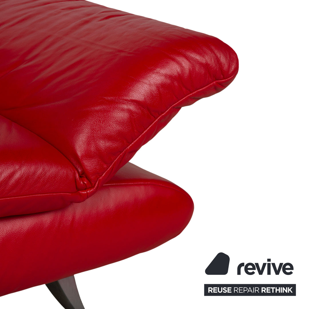 Koinor Rossini Leder Zweisitzer Rot Sofa Couch manuelle Funktion