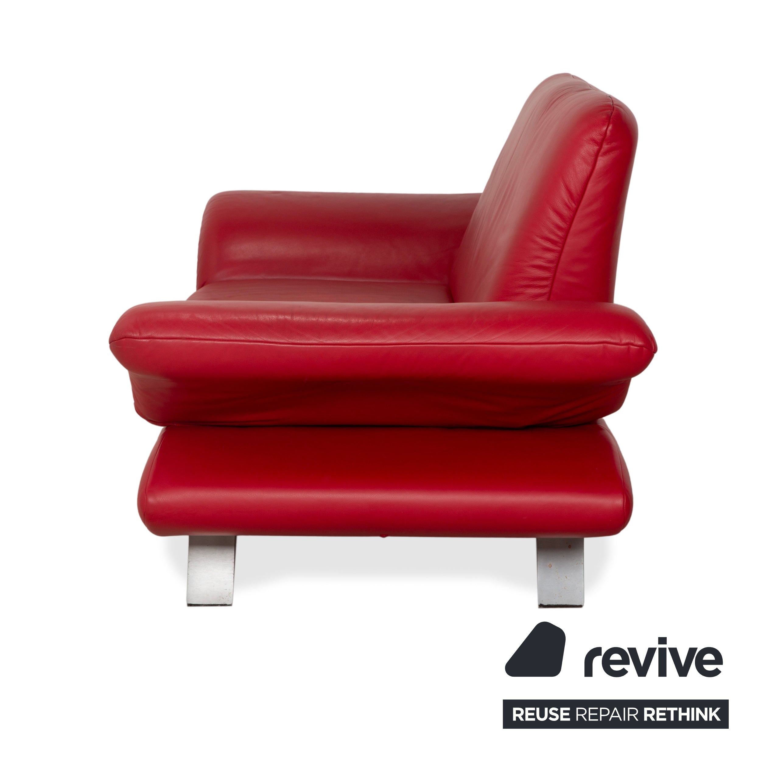 Koinor Rossini Leder Zweisitzer Rot Sofa Couch manuelle Funktion