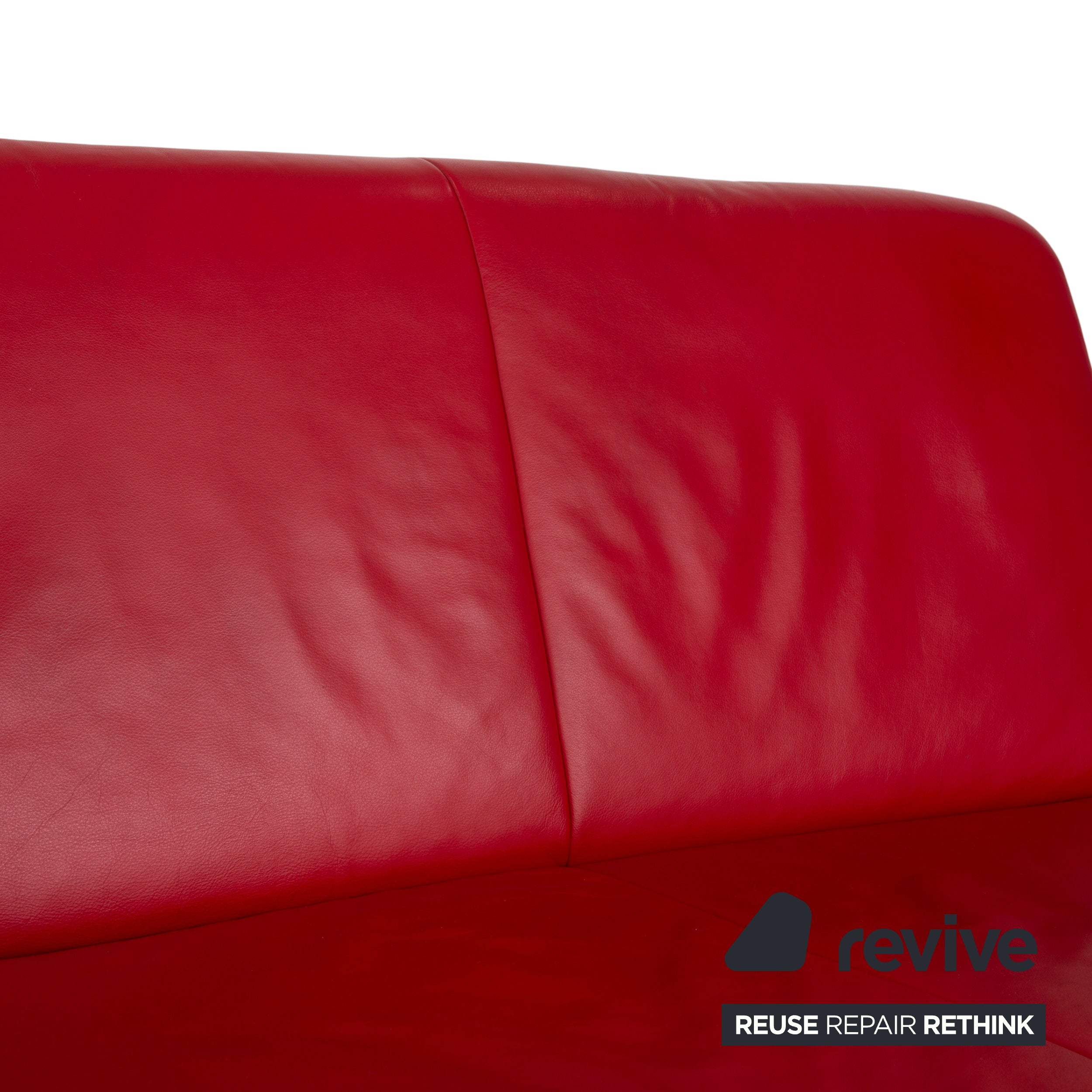 Koinor Rossini Leder Zweisitzer Rot Sofa Couch manuelle Funktion