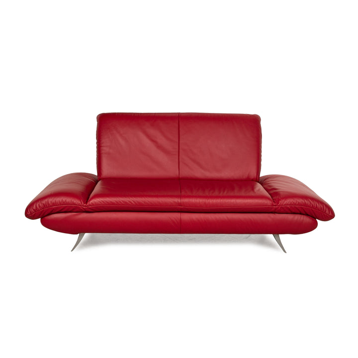 Koinor Rossini Leather Two Seater Red Sofa Couch Manual Function