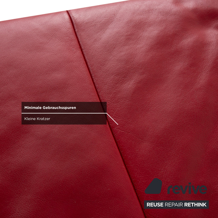 Koinor Rossini Canapé deux places en cuir rouge avec fonction manuelle