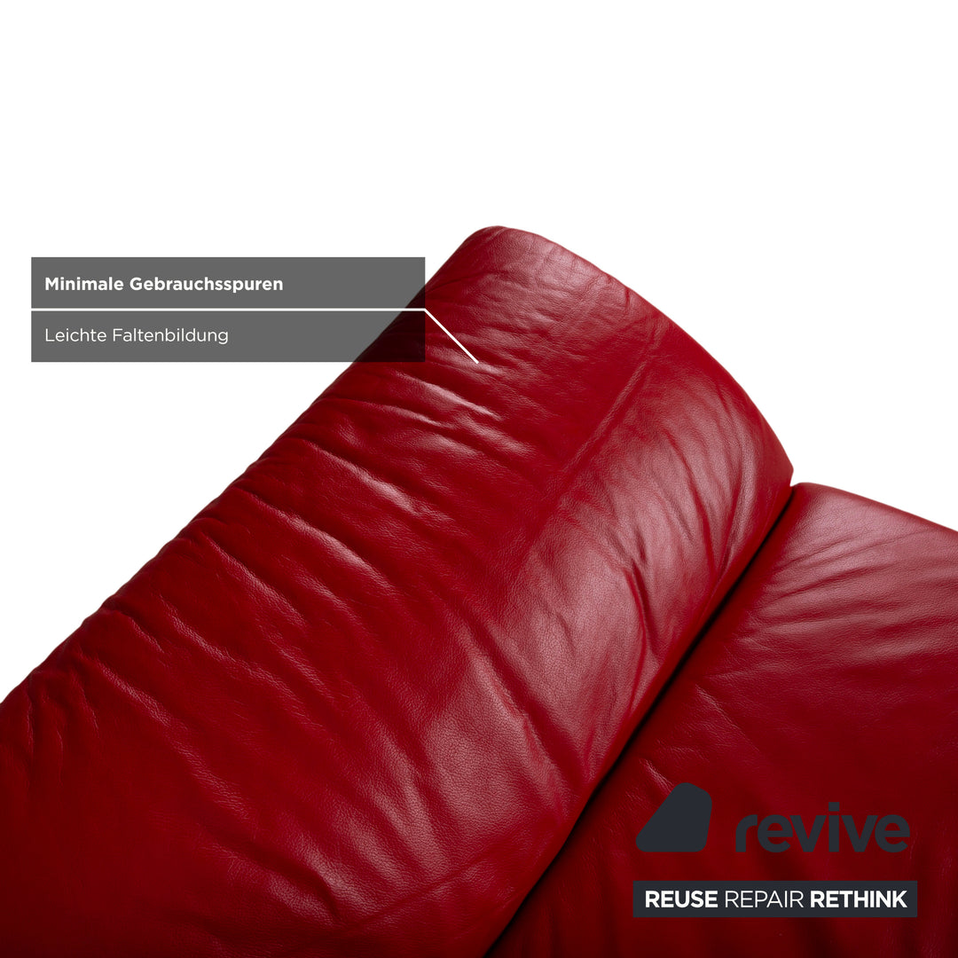 Koinor Rossini Leder Zweisitzer Rot Sofa Couch manuelle Funktion