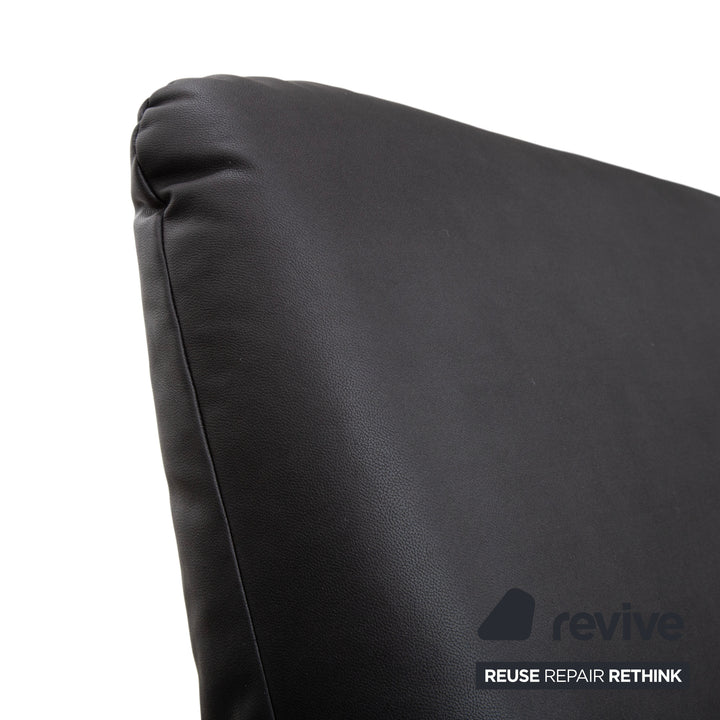 Koinor Rossini Leder Zweisitzer Schwarz Anthrazit manuelle Funktion Sofa Couch Neubezug GAVIN 117