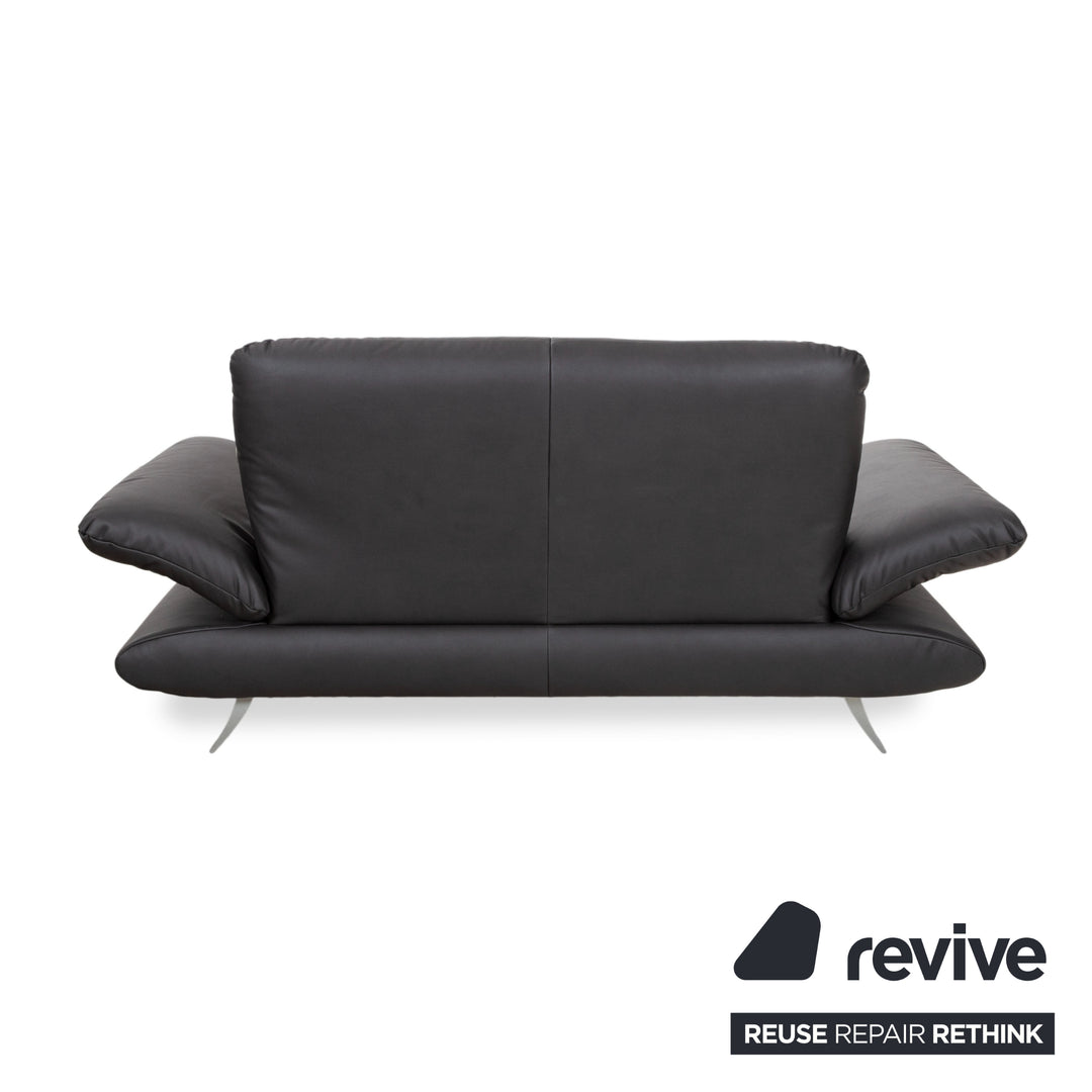 Koinor Rossini Leder Zweisitzer Schwarz Anthrazit manuelle Funktion Sofa Couch Neubezug GAVIN 117