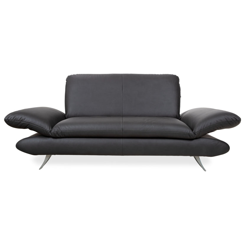 Koinor Rossini læder to-personers sofa sort antracit manuel funktion sofa ny polstring GAVIN 117