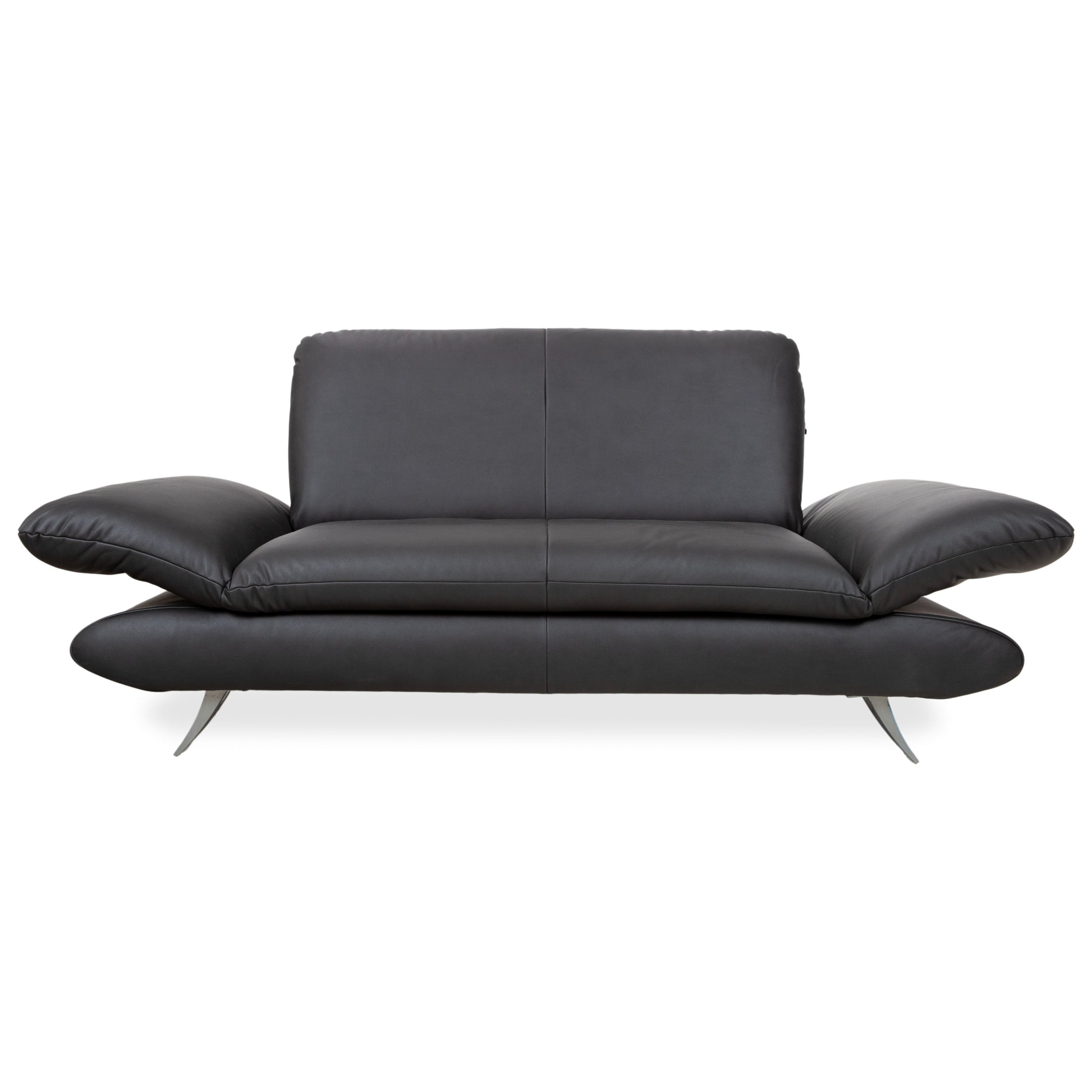 Koinor Rossini Leder Zweisitzer Schwarz Anthrazit manuelle Funktion Sofa Couch Neubezug GAVIN 117