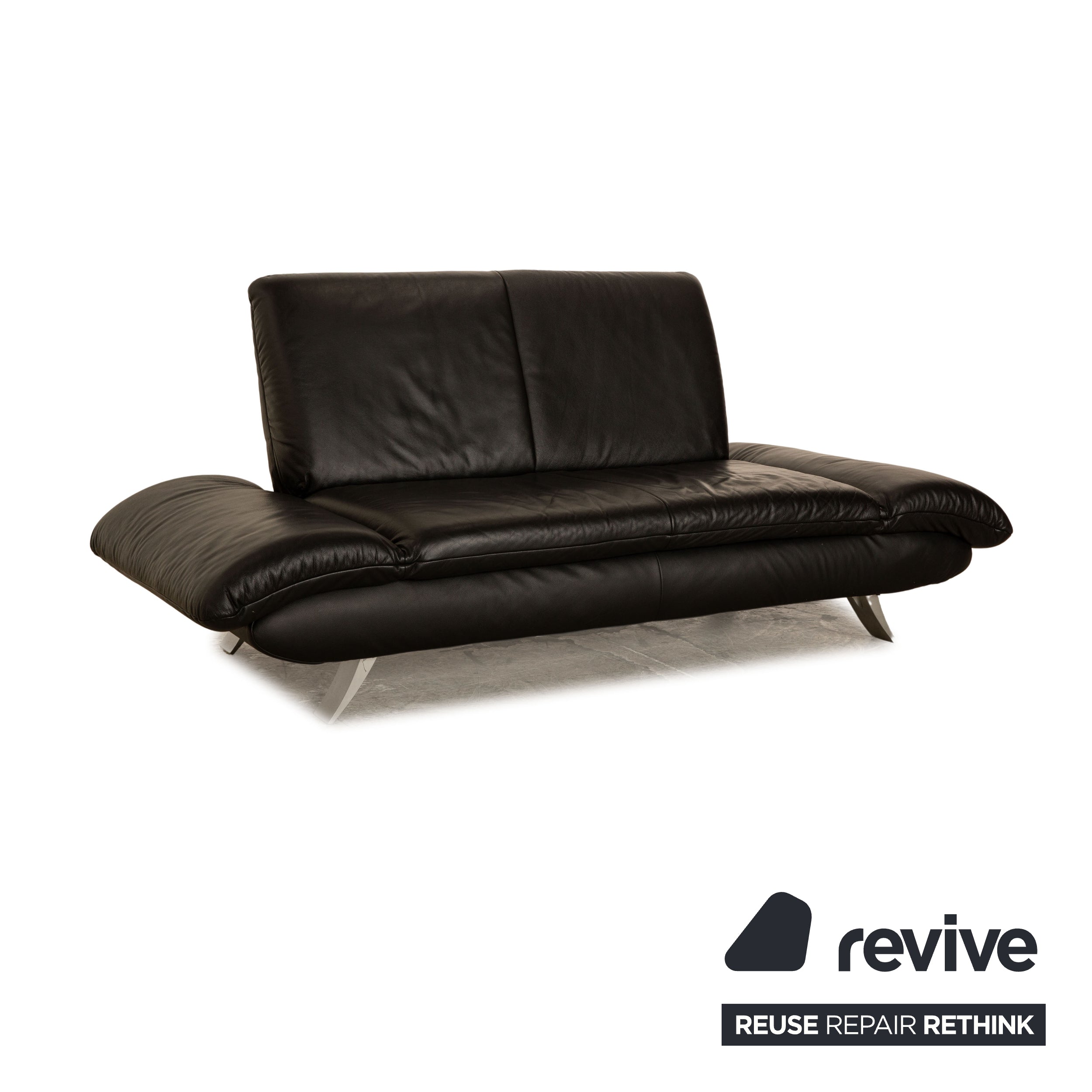 Koinor Rossini Leder Zweisitzer Schwarz manuelle Funktion Sofa Couch