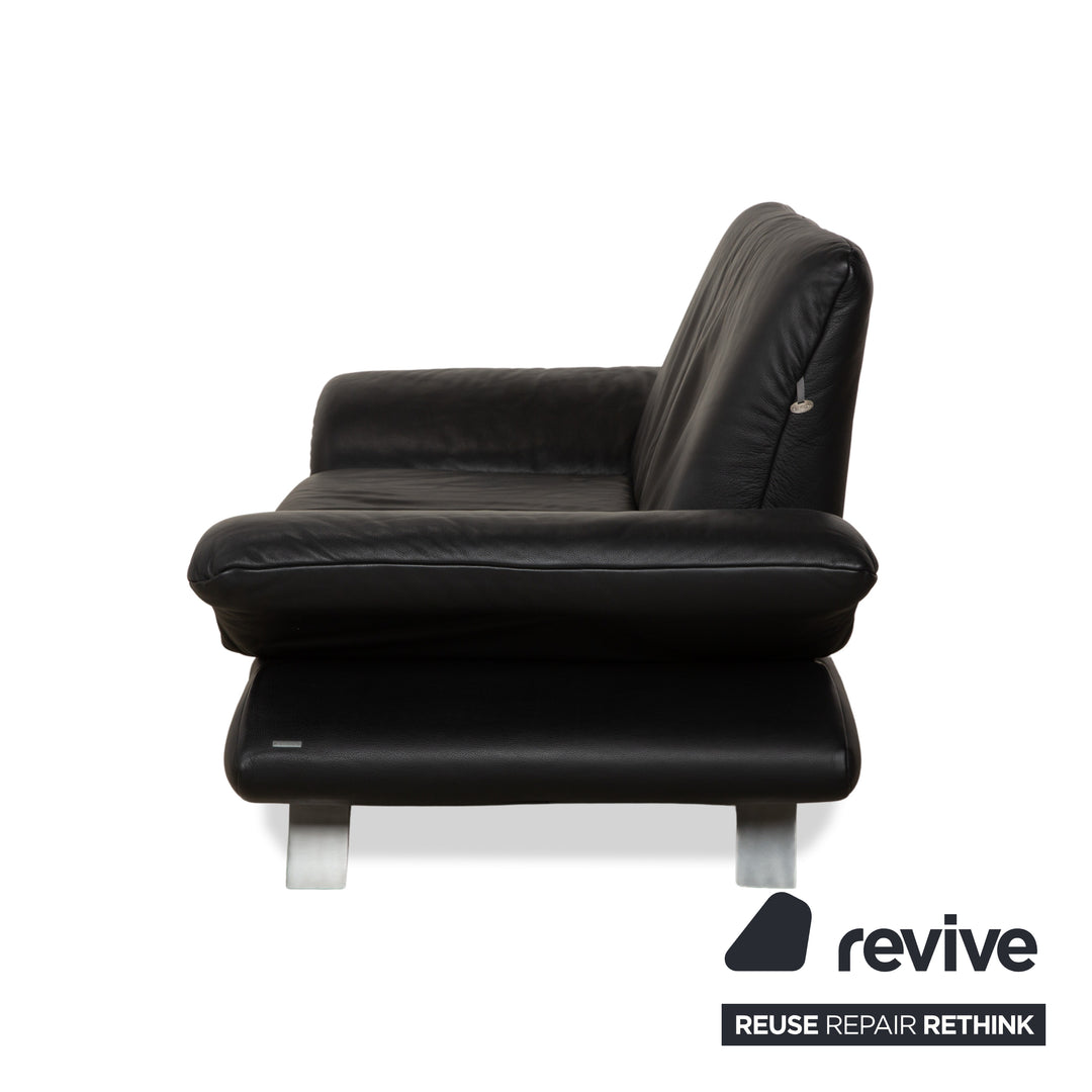 Koinor Rossini Leder Zweisitzer Schwarz manuelle Funktion Sofa Couch
