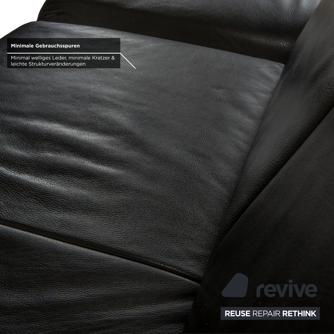 Koinor Rossini Leder Zweisitzer Schwarz manuelle Funktion Sofa Couch