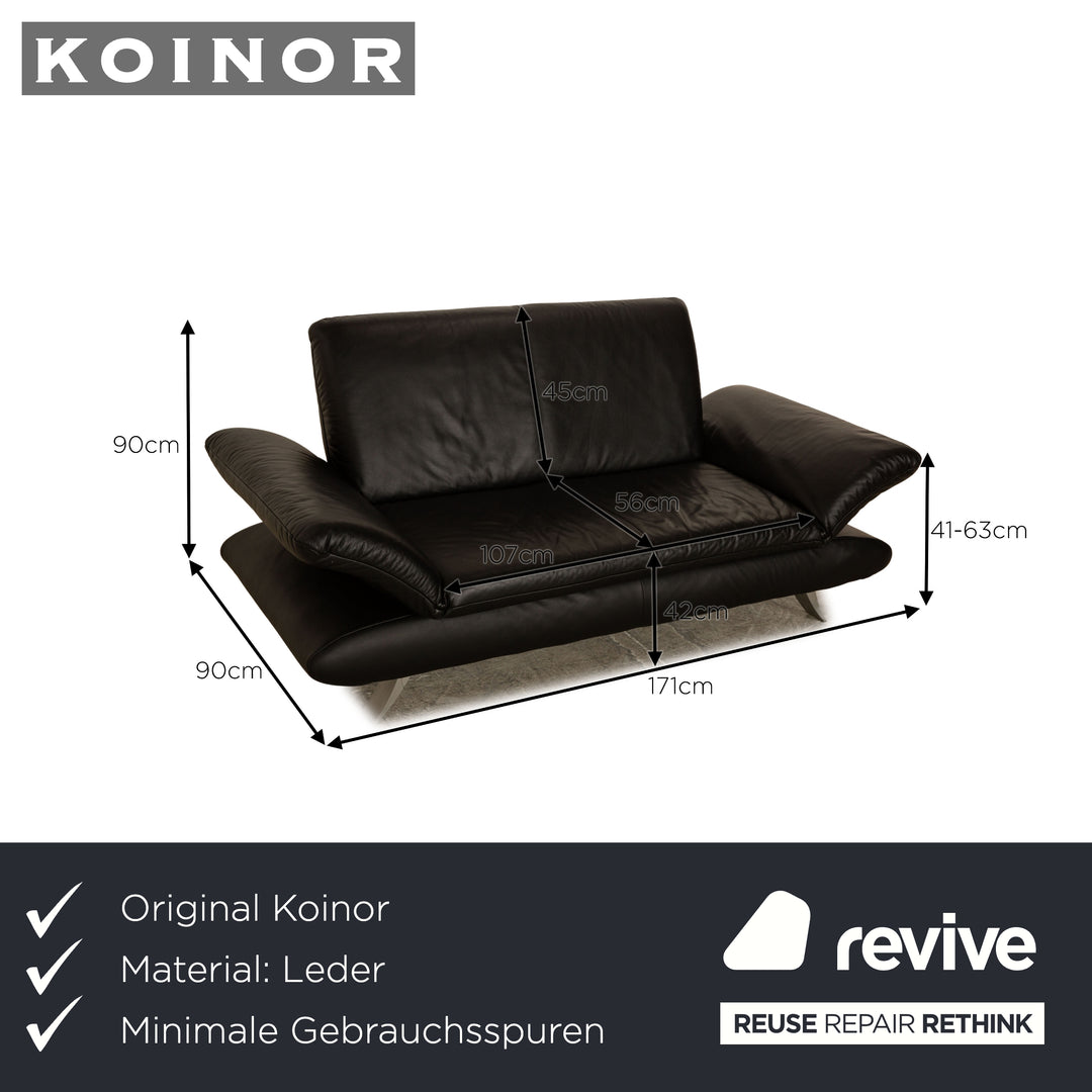 Koinor Rossini Leder Zweisitzer Schwarz manuelle Funktion Sofa Couch