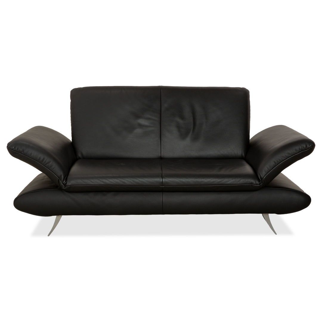 Koinor Rossini Leather Two Seater Black Manual Function Sofa Couch