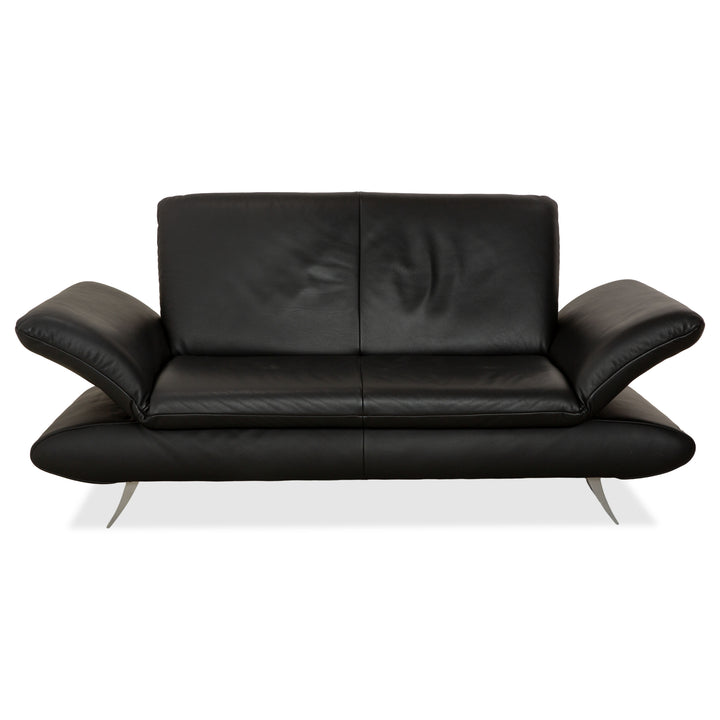 Koinor Rossini Leather Two Seater Black Manual Function Sofa Couch