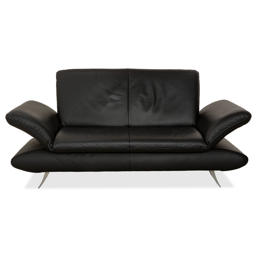 Koinor Rossini Leather Two Seater Black Manual Function Sofa Couch