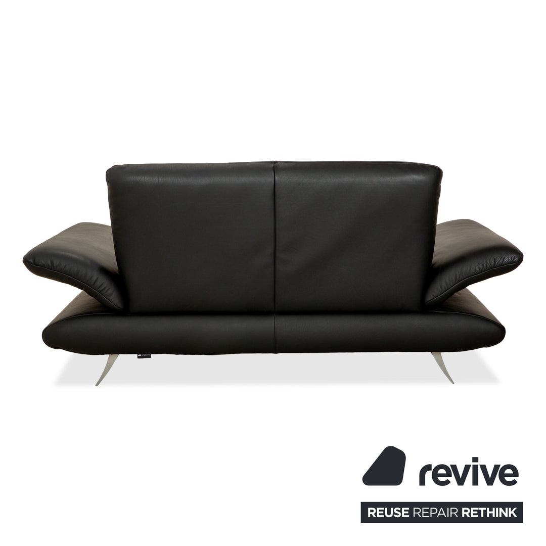 Koinor Rossini Leather Two Seater Black Manual Function Sofa Couch