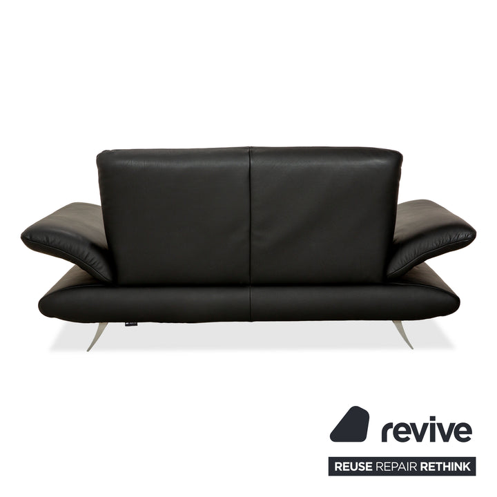 Koinor Rossini Leather Two Seater Black Manual Function Sofa Couch