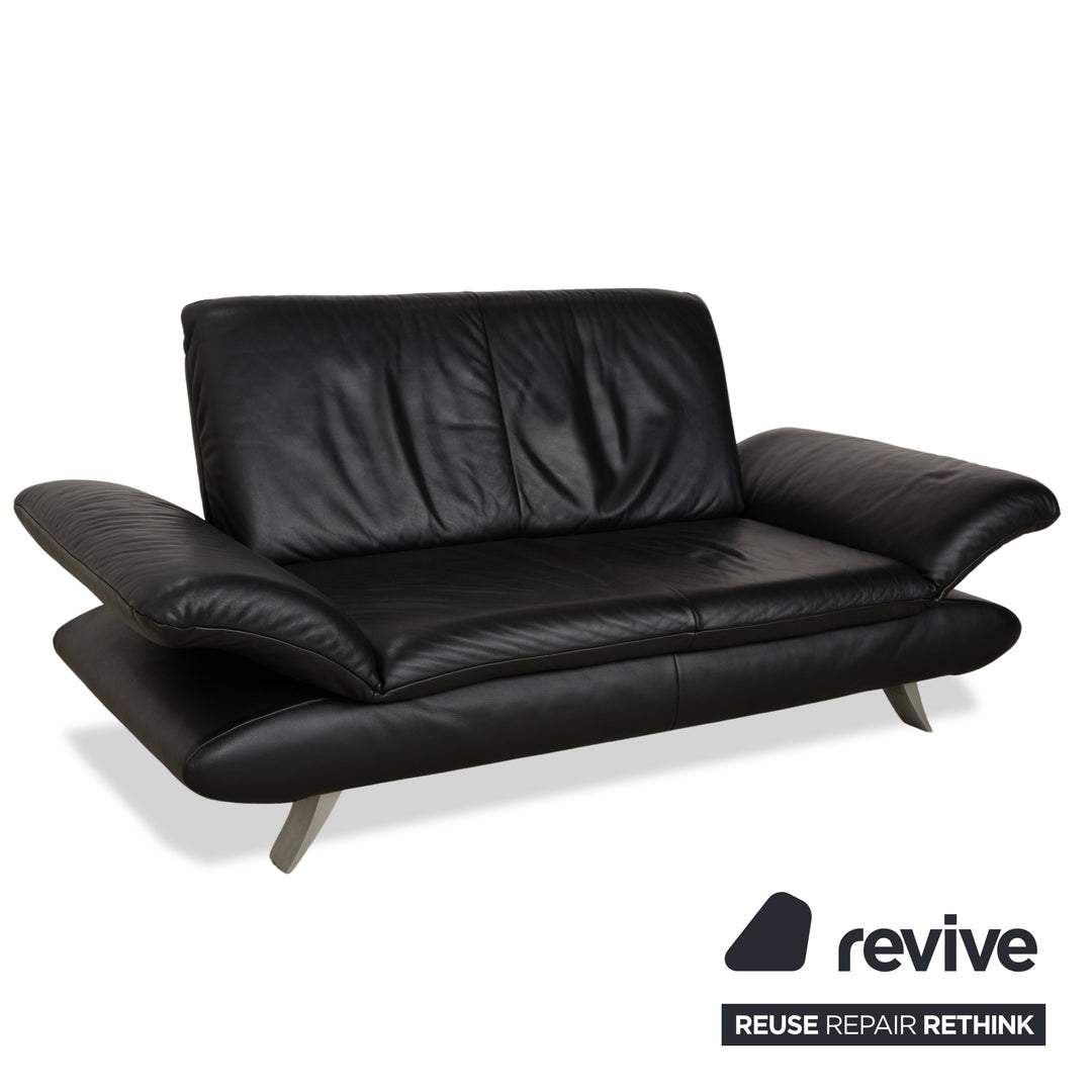 Koinor Rossini Leder Zweisitzer Schwarz manuelle Funktion Sofa Couch