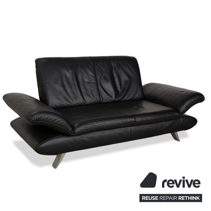 Koinor Rossini Leder Zweisitzer Schwarz manuelle Funktion Sofa Couch