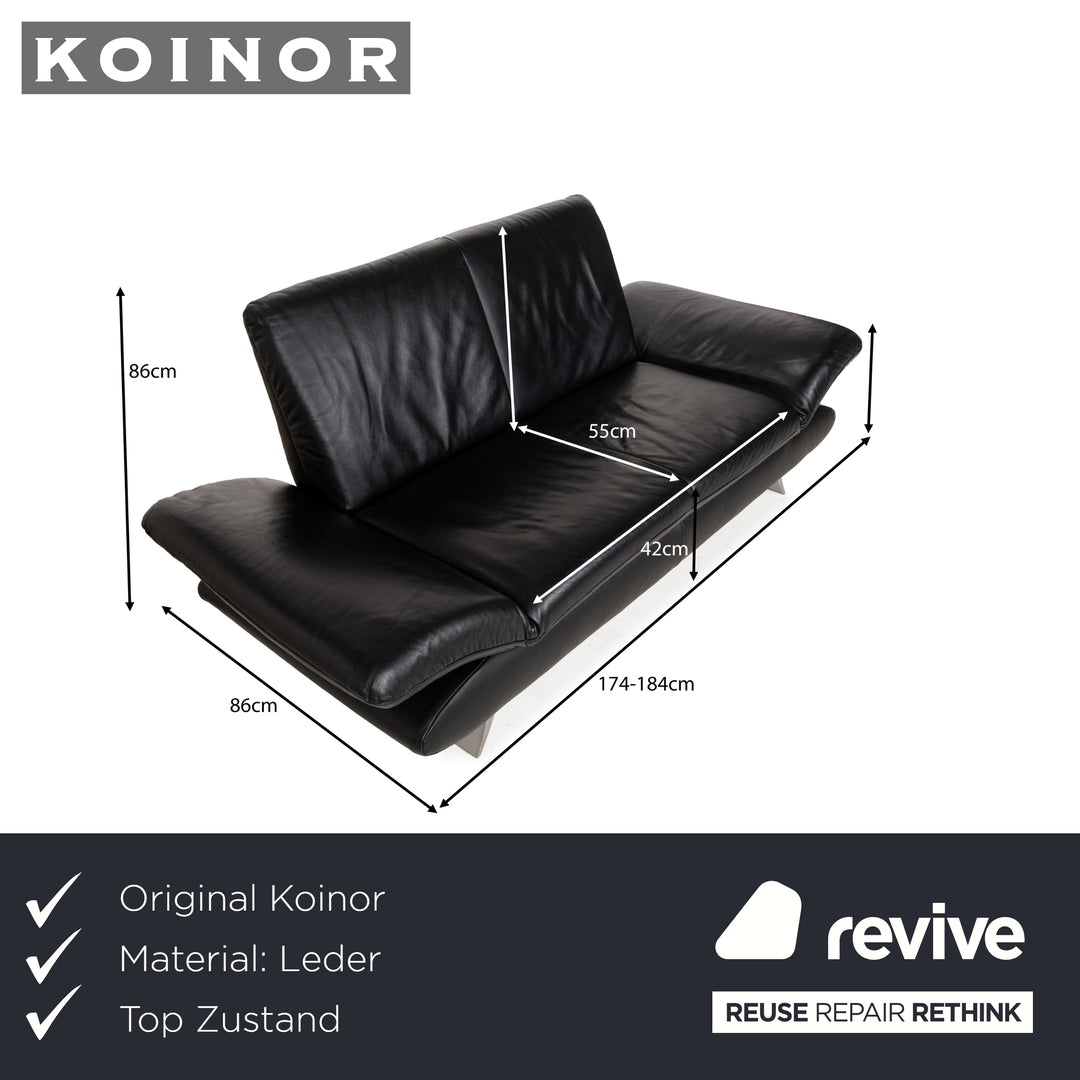 Koinor Rossini Leder Zweisitzer Schwarz manuelle Funktion Sofa Couch