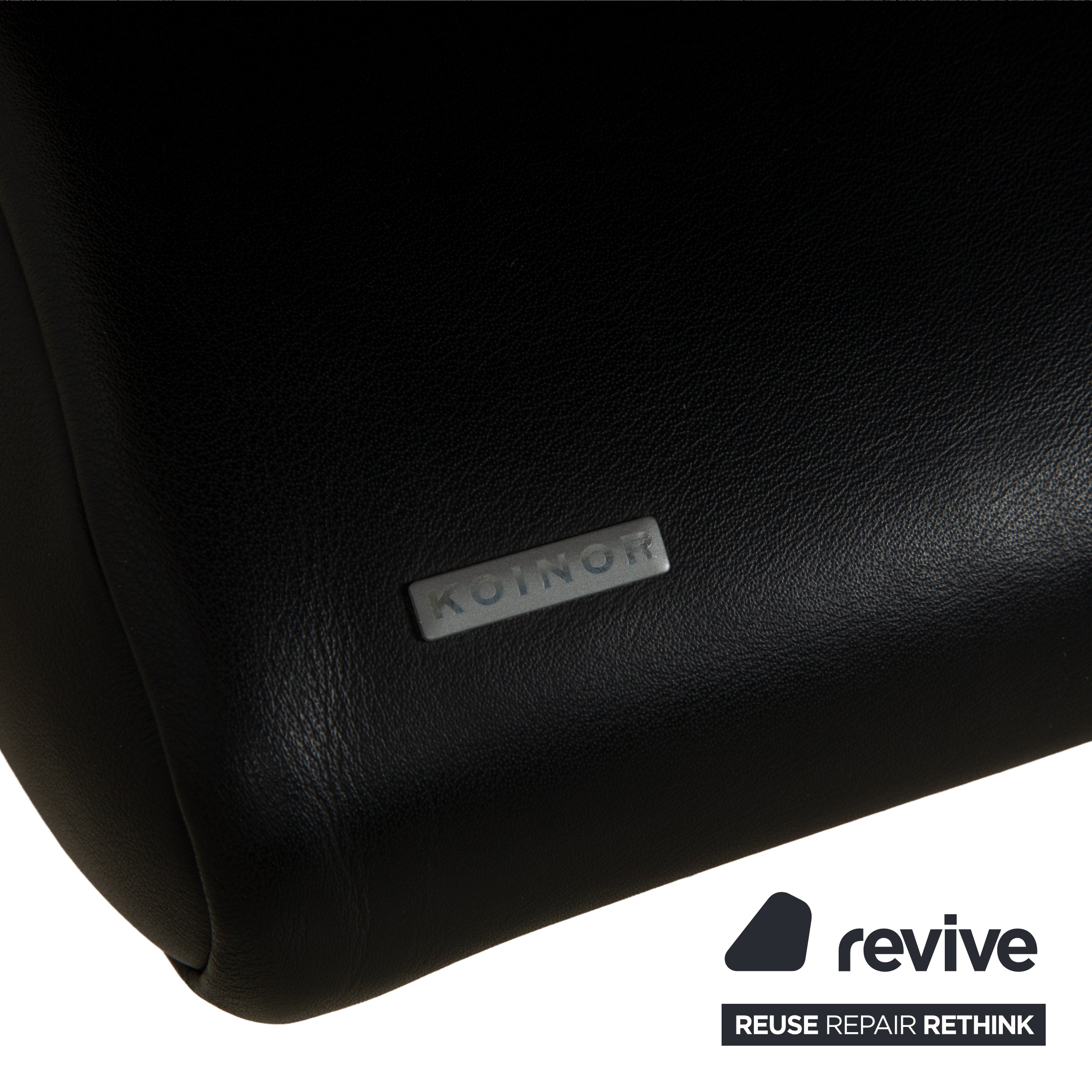 Koinor Rossini Leather Two Seater Black Manual Function Sofa Couch