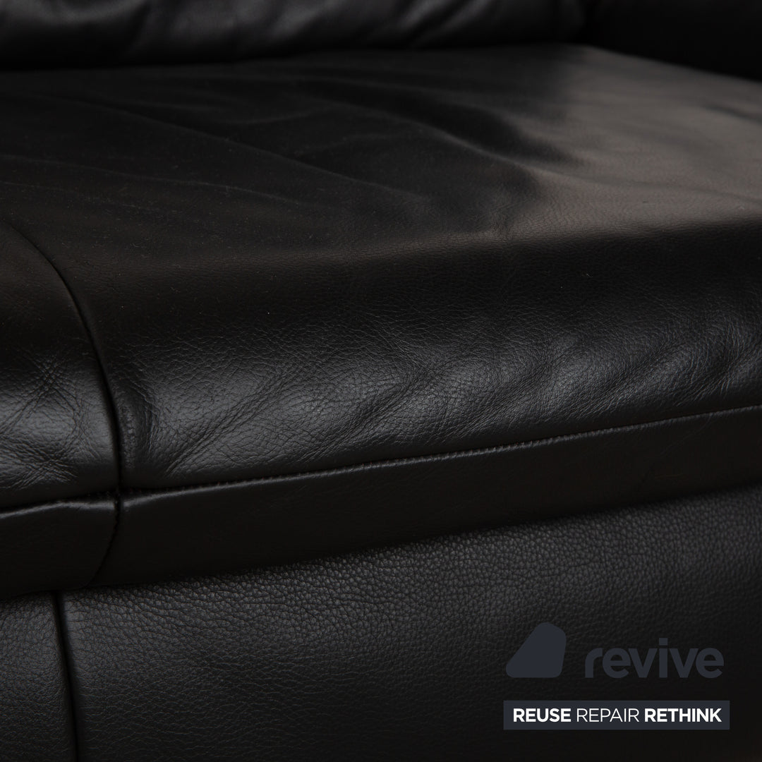 Koinor Rossini Leder Zweisitzer Schwarz manuelle Funktion Sofa Couch