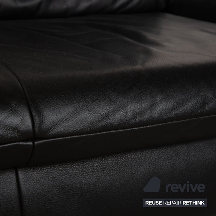 Koinor Rossini Leder Zweisitzer Schwarz manuelle Funktion Sofa Couch