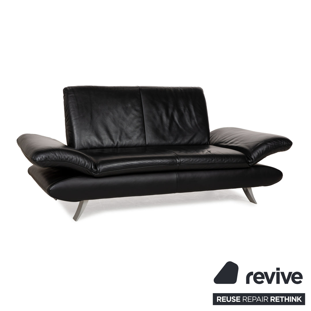 Koinor Rossini Leder Zweisitzer Schwarz manuelle Funktion Sofa Couch